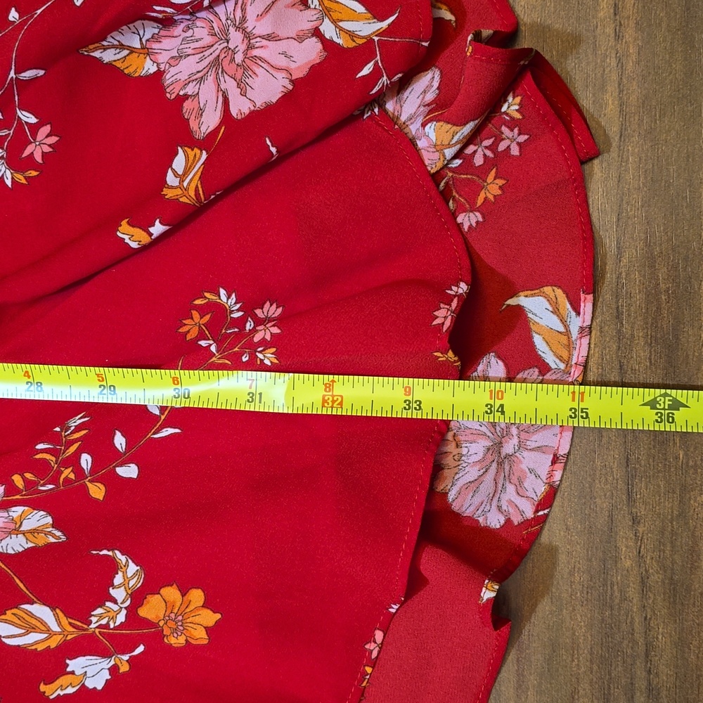 BB Dakota Hyper Bloom Printed Mini Dress In Scooter Red - Picture 11 of 11